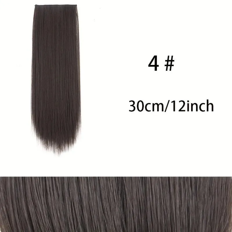 10cm/20cm/30cm Synthetic Short Straight Hair Pads Invisible Clip in Hair Extension Hair Top Side Cover 2 BB Clips Hairpiece