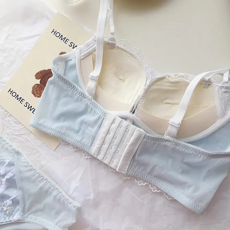 Trådlös spets för unga damer BH och trosset Väst Söta flickor Intimates Förläng underkläder Justerbara kvinnor Sexiga underkläder Kostymer