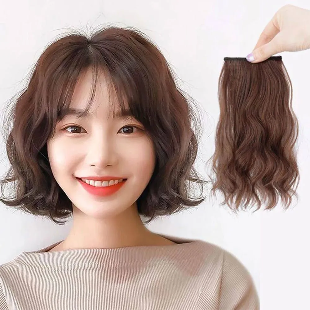 Synthetic Hair Curly Hair 25/35cm Mini Hair Pad Hair Natural Black Brown Hair Extension Clips In Hairpiece For Women Hair Wig
