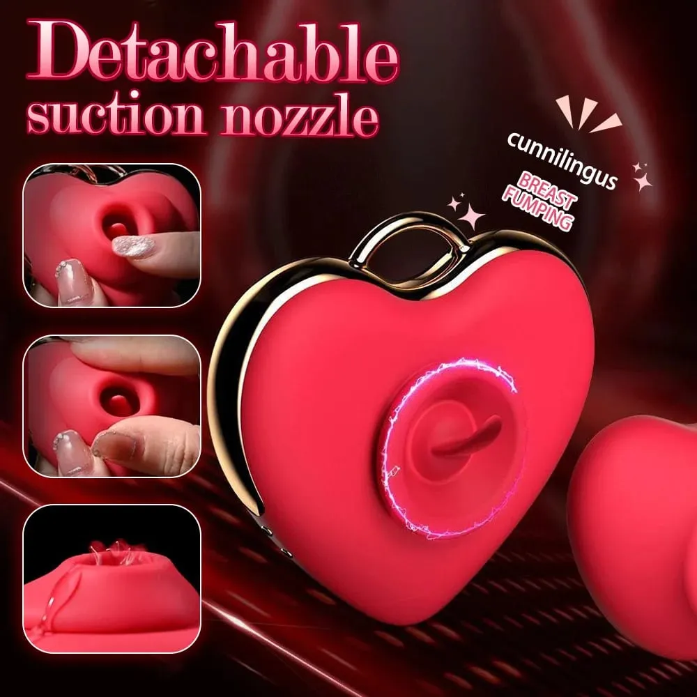 Sex Toys Mini Portable Heart-Shaped Tongue Licking Sucking Massager Powerful G-Spot Clitoral Nipple Stimulator Adult Toy for Women
