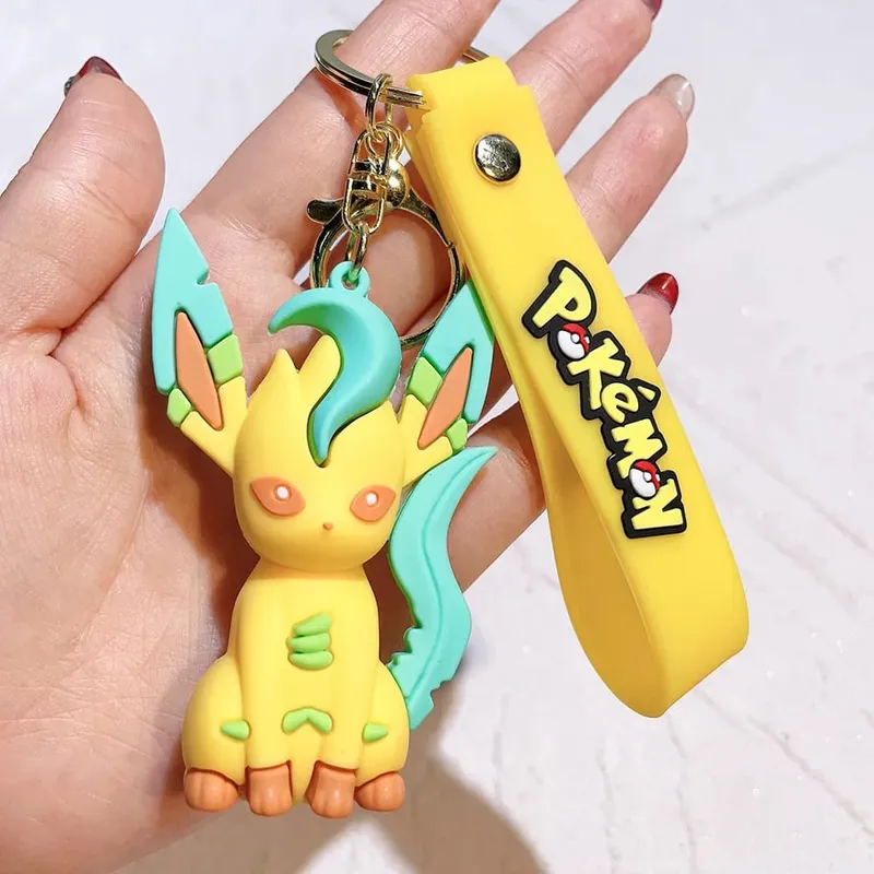 40 Style Wholesale Anime Pokémon Pikachu Eveen Keychain Cartoon Cute Charizard Keyring Student Backpack Car Key Chain Toys Gifts