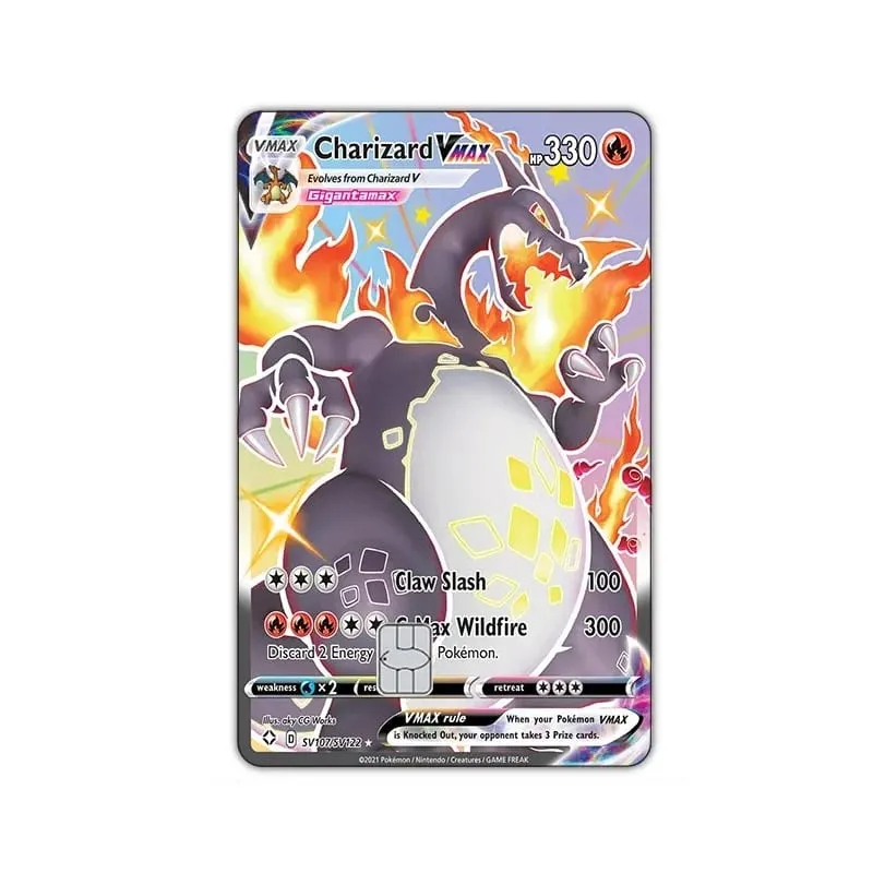 Credit Card Skin Sticker Anti-degaussing Anime Charizard Stickers for VISA JCB MasterCard and Other IC Cards