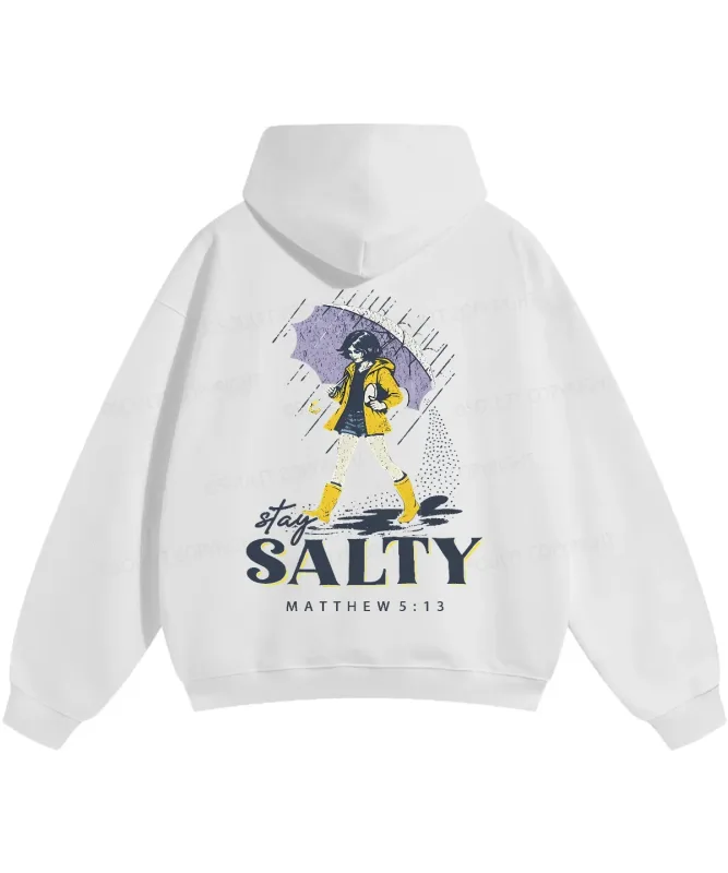 Stay Salty Manga Printed Hoodies Harajuku Christianity Matthew 5:13 Streetwear Fall Fleece Hooded Pullover Men Women Clothing
