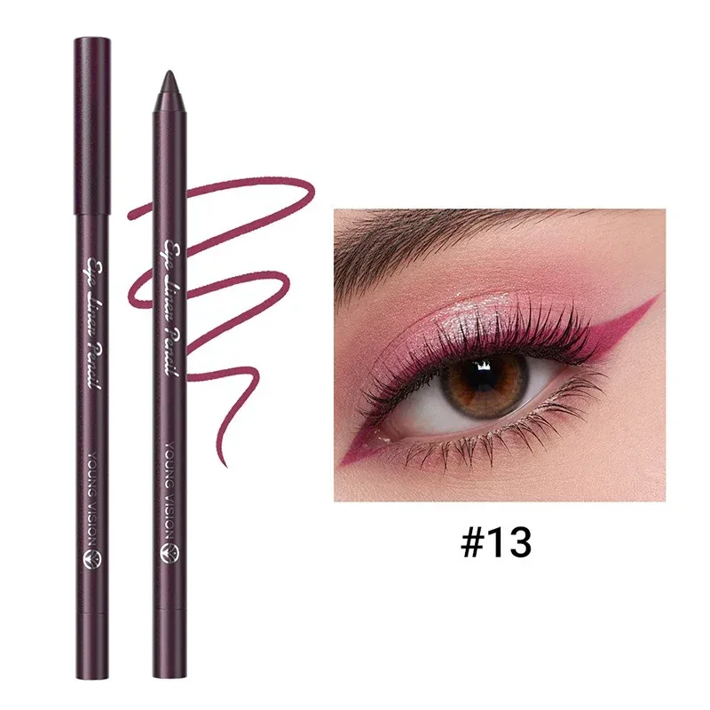 14 Color Eyeliner Pencil Pearlescent Matte Dark Purple Red Eye Liner Waterproof Long Lasting High Pigment Eyeshadow Makeup