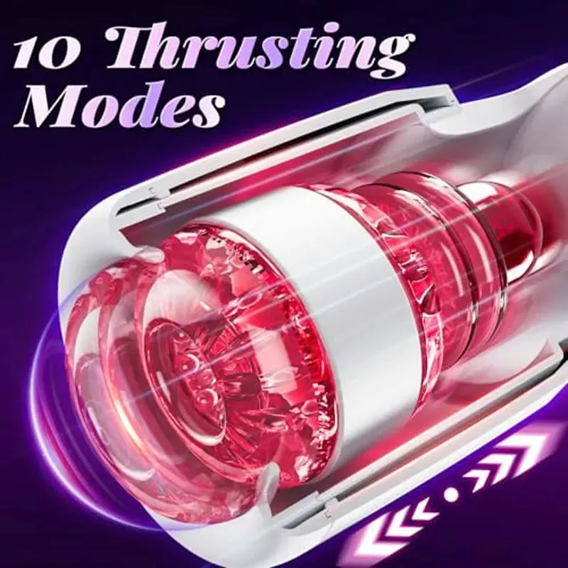 Tongue Licking Male Masturbator 10 Thrusting Blowjob Sex Machine Stroker for Glans Training Sex Toys for Men Pleasure