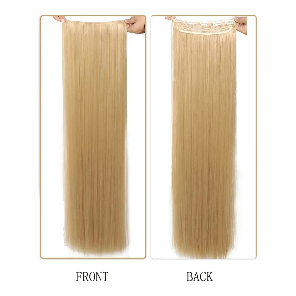 Synthetic 20-40 Inch Extra Long Straight Hair Extension 5 Clips Black Blonde Brown Red High Temperature Fake Hairpiece