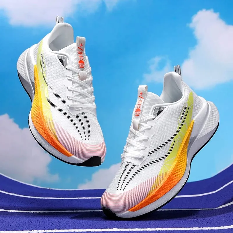 Men Carbon Plate Running Shoes Breathable Women Athletic Tennis Sneakers Cushion Sport Trainers Outdoor Marathon Jogging Shoes
