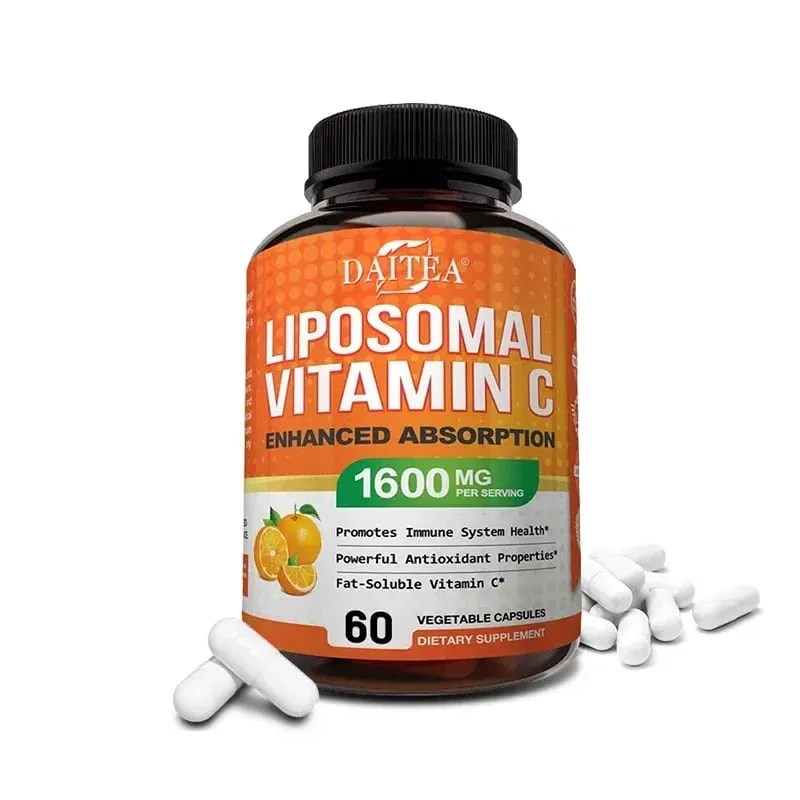 Liposomal Vitamin C 1600 Mg - Highly Absorbable Fat Soluble Vitamin C Antioxidant Supplement Immune System & Collagen Booster