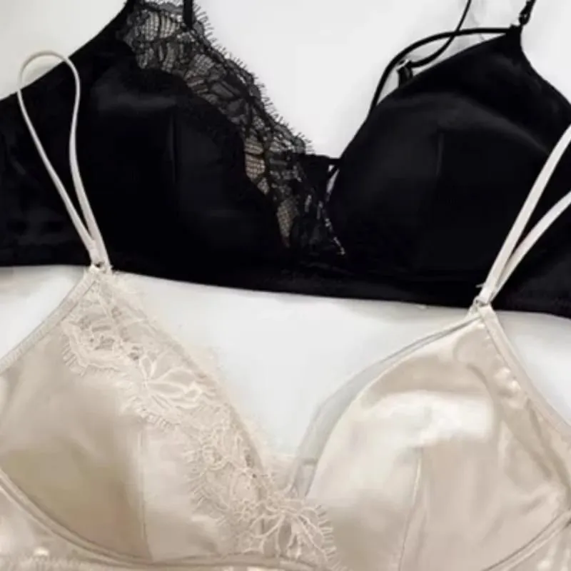 Super Sexy French Lace Bra Set No Underwire Minimizer Triangle Cup for Small Chest Women Hot Lingerie 2026 New Push Up MOYISU