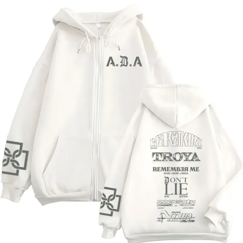 Rapper Duki ADA Tour Merch Zipper Hoodies Men's Women Clothing Zip Up Hooded Sweatshirts Fleece Oversized Pullovers Jackets Coat