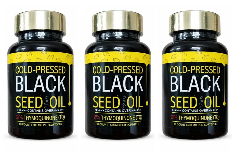 Sorte frøoliekapsler koldpressede indeholder 1000 mg naturlig Nigella Sativa-olie – dagligt urtetilskud 60 antal pr.
