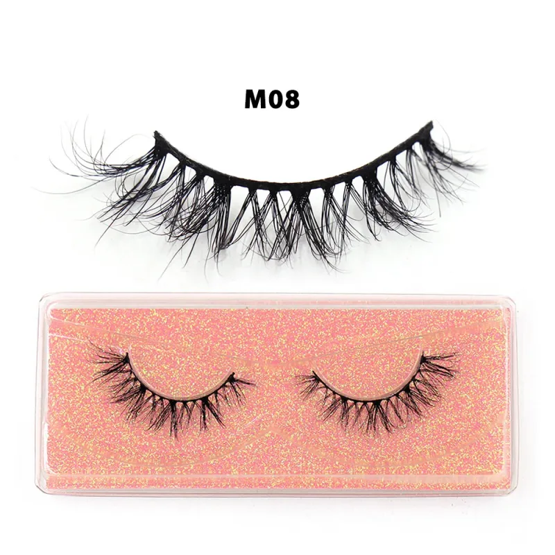 Short Natural 3D Mink Lashes Fluffy Wispy Fake Eyelashes Crisscross False Lashes Eyelash Extension Makeup