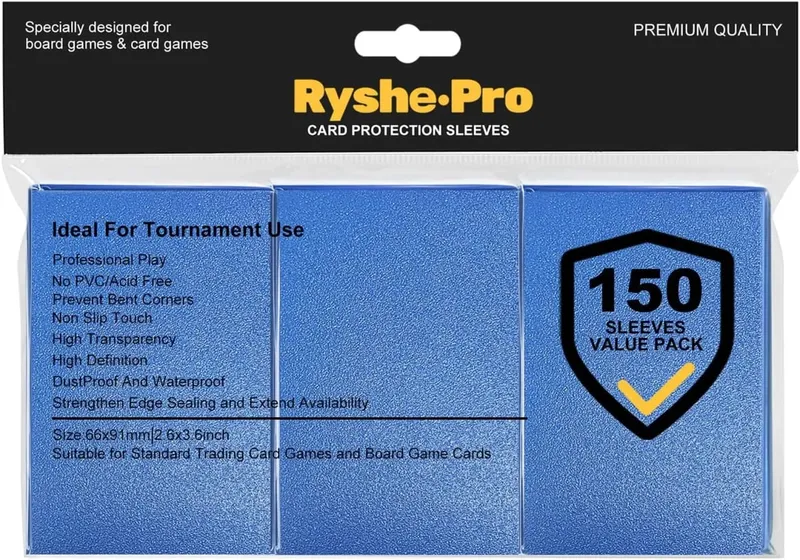 Ryshepro Premium Card Sleeves for MTG Card Game 150PCS Sleeves for TCG Yogioh Cards 66x91mm Card Protectors for Baseball Sports