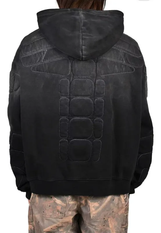 Street Casual SATOSHI Hoodies Pullover Embossed Pattern Embroidery Turtle Shell Design Washed Hooded Men Women Loose Sweatshirts
