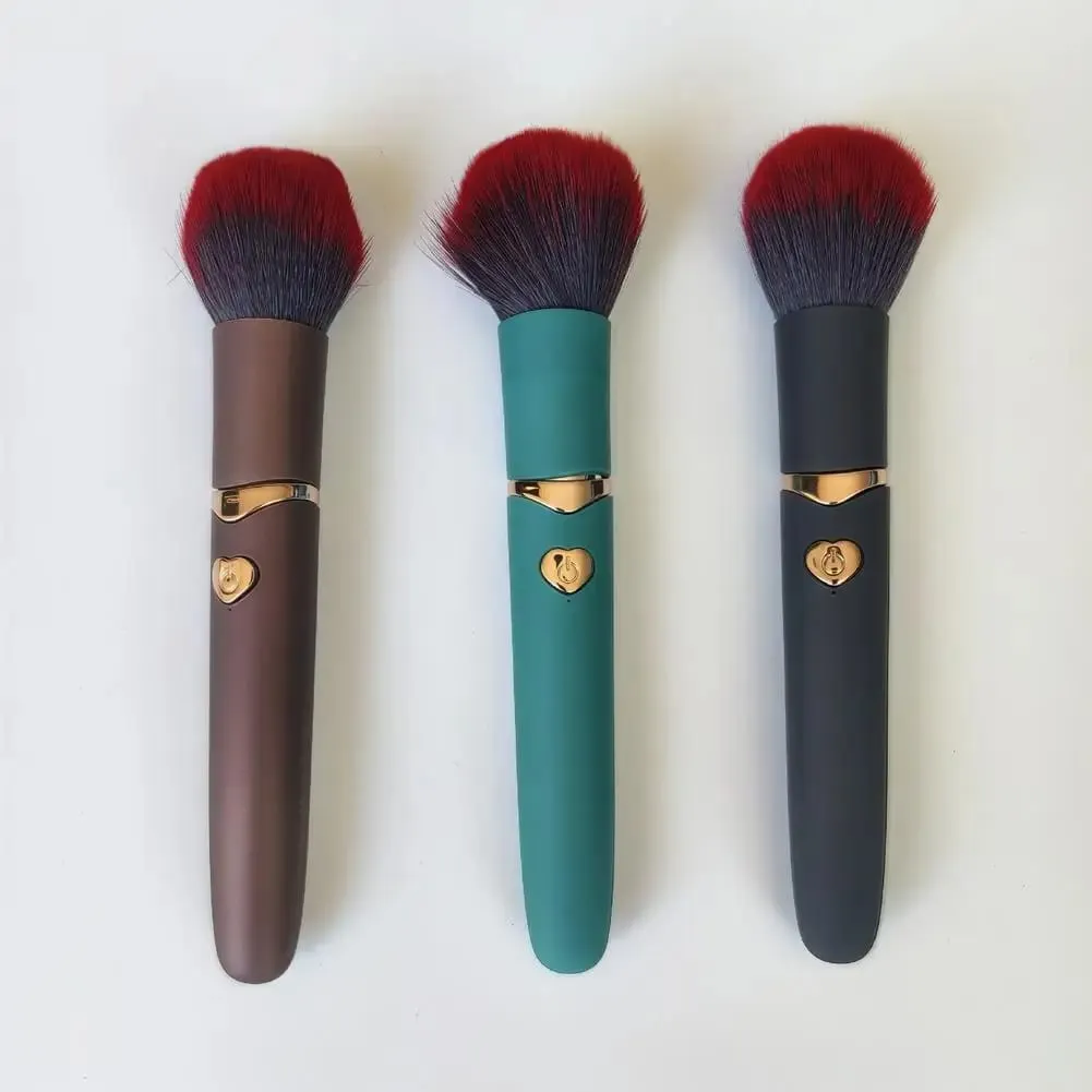 Brosse de maquillage électrique à vibrations à 10 vitesses, brosse cosmétique Rechargeable par USB pour poudre liquide, correcteur de fard à joues