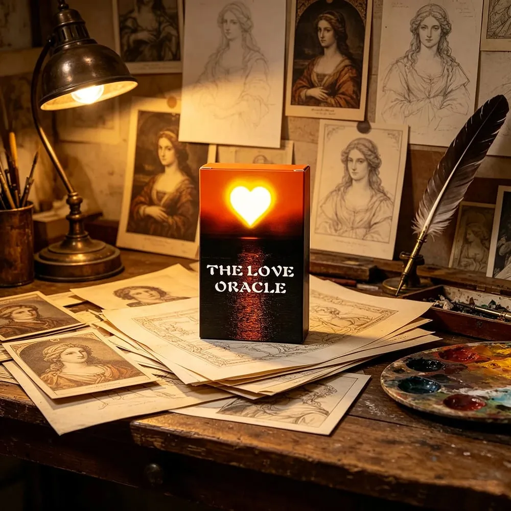 The Love Oracle Cards 54 Cards with Heart-Themed Art – Perfect for Singles Partners & Spiritual Seekers Seeking Heart Clarity