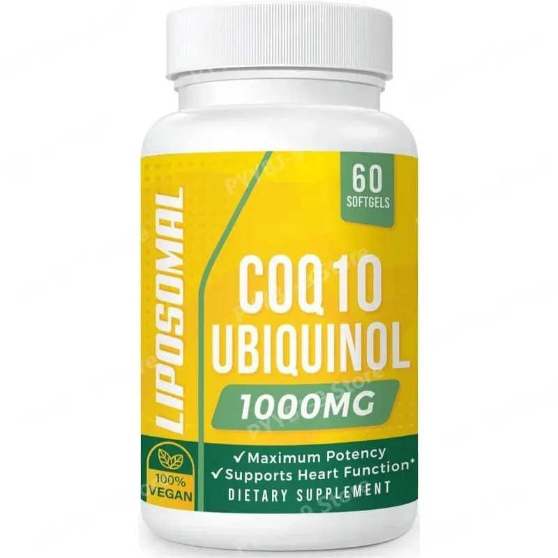 CoQ10 Ubiquinol 1000 mg vegane Kapseln 60 CT liposomales hochabsorbierendes Coenzym Q10 für die tägliche Unterstützung der Herzenergie und Antioxidantien