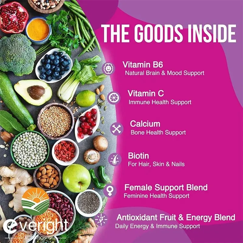 Multivitamin for Women: Supports Joints Skin Nails with Magnesium Biotin Calcium Zinc Selenium
