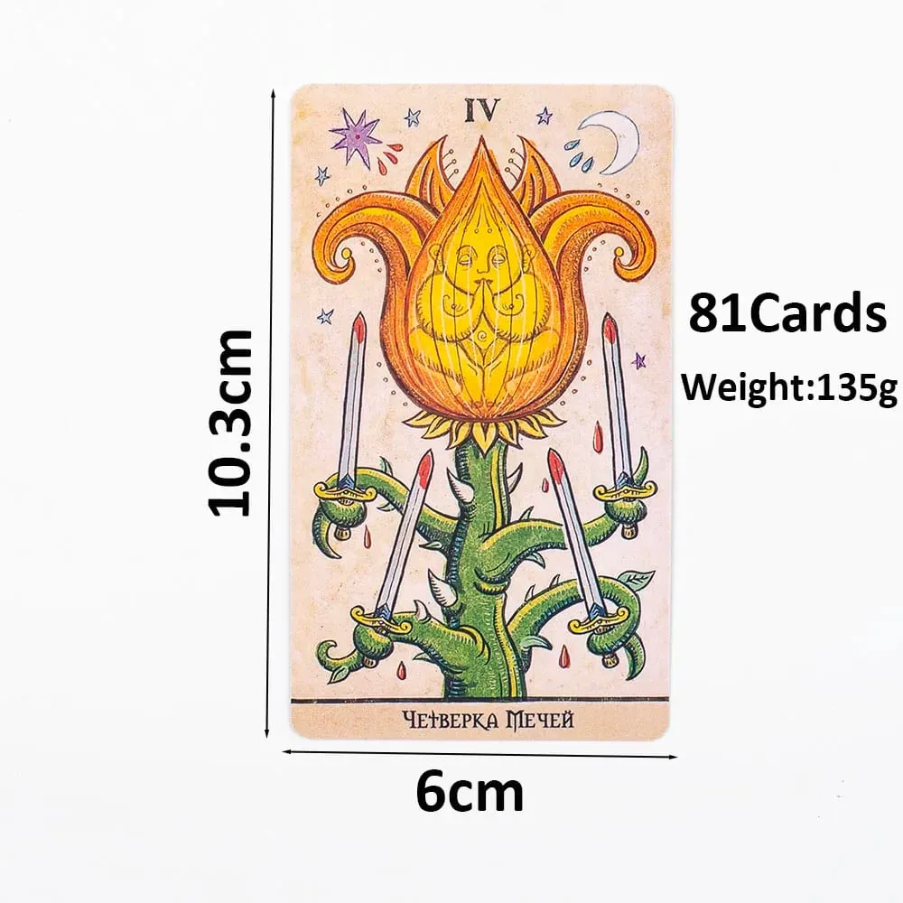 Trionfi Della Luna Tarot Cards Russian Visions 81Pcs Divination Fate Deck Board Game Card For Family Party 10.3*6Cm