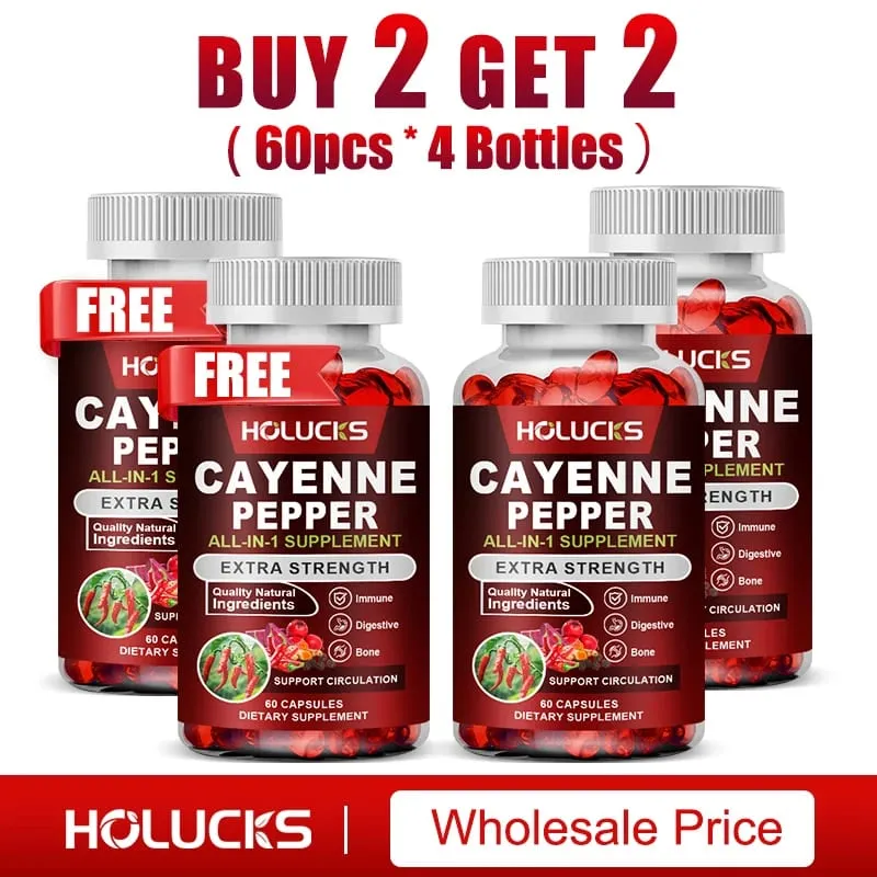 Cayenne Pepper Capsules Supports Metabolism & Digestion Dietary Supplement Vegan Non-GMO