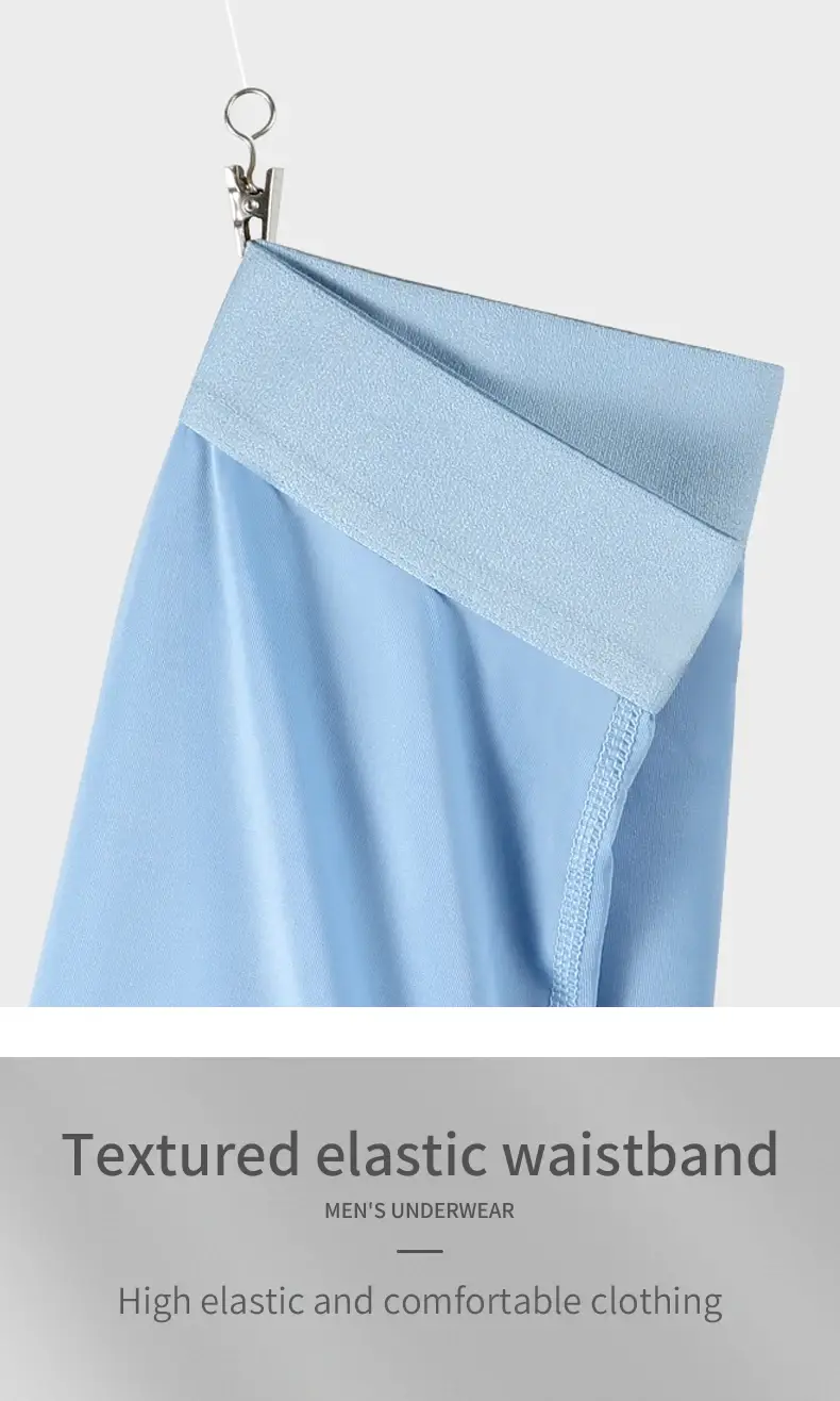 Men's Ice Silk Sports Underwear Men's Summer Thin Anti-Wear Leg Running Breathable Large Size Extended Anti-Wear Crotch Boxer Br