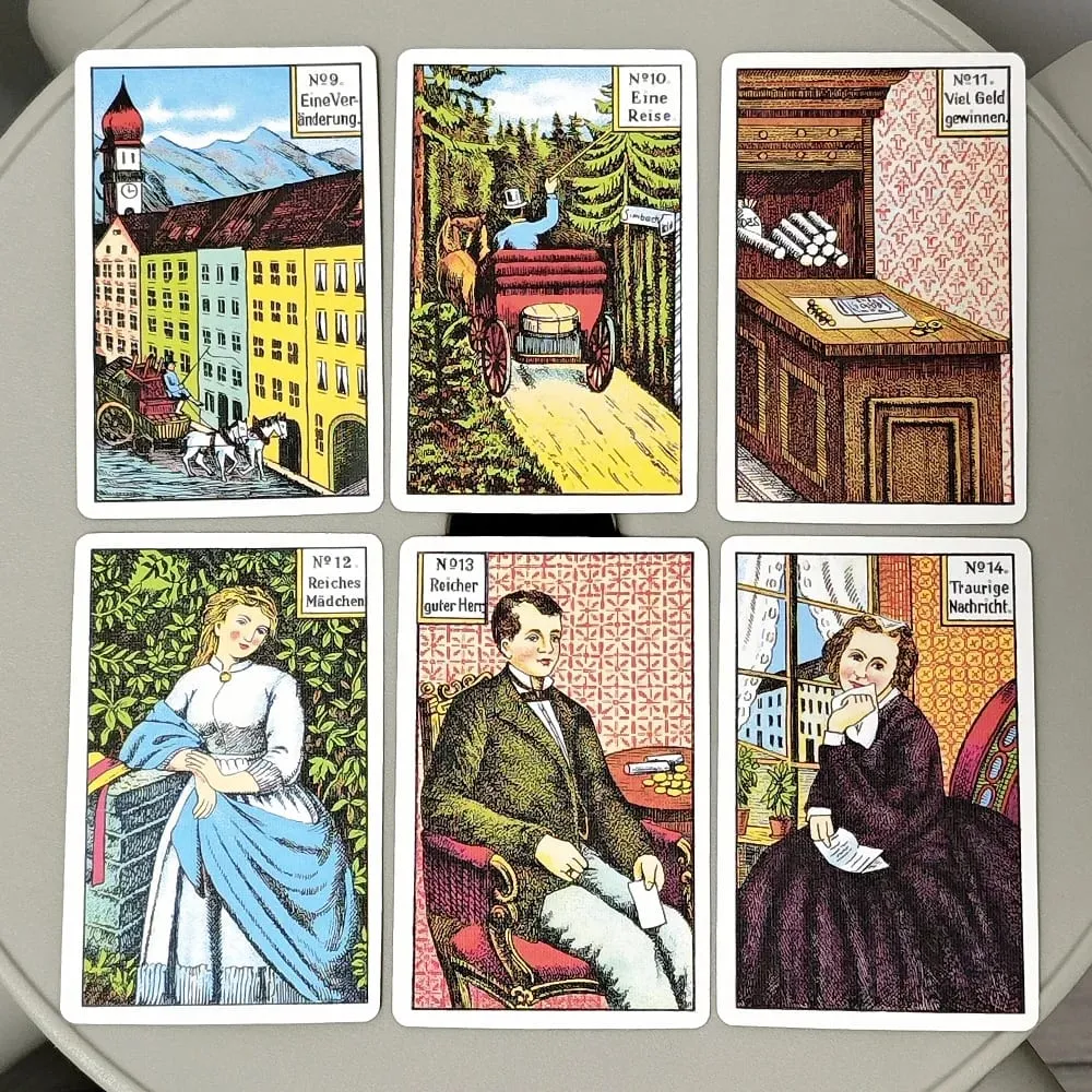 Kipper Wahrsagekarten Cards-36Pcs Vintage German Biedermeier Style Oracle Cards for Fortune Telling & Divination German Version