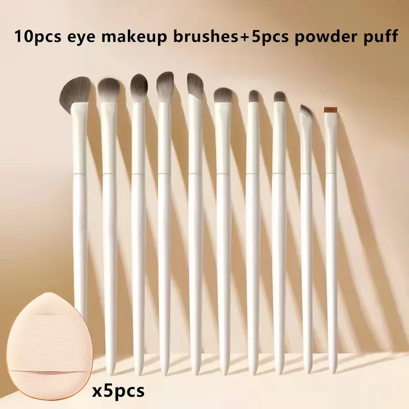 5/6/8/10pcs Natural Eye Makeup Brushes Set Detail Eyeshadow Contouring Brush Ultra Soft Blending Eyeliner Brow Brush Makeup Tool