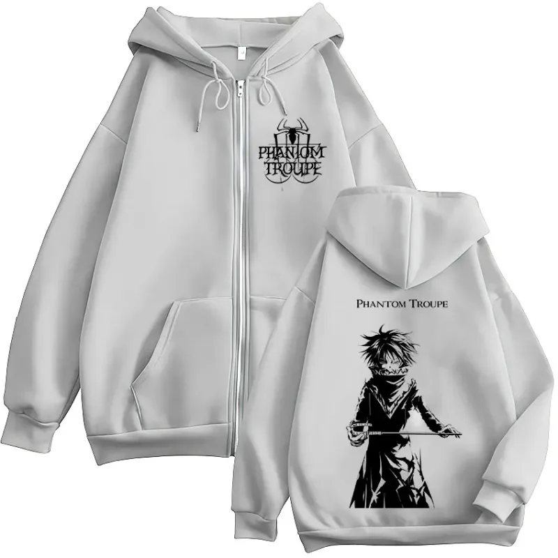Anime Hunter x Hunter Feitan Portor Zipper Hoodies Men Women Clothing Oversized Fleece Zip Up Hooded Sweatshirts Coat Streetwear