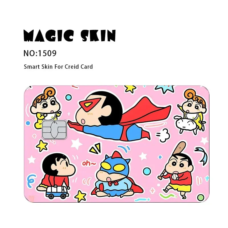 Anime Crayon Shin-Chan Matte Sticker Film Tape Skin for Credit Card Debit Card Cartoon Waterproof Stickers Small Chip Gifts Toys — image 12