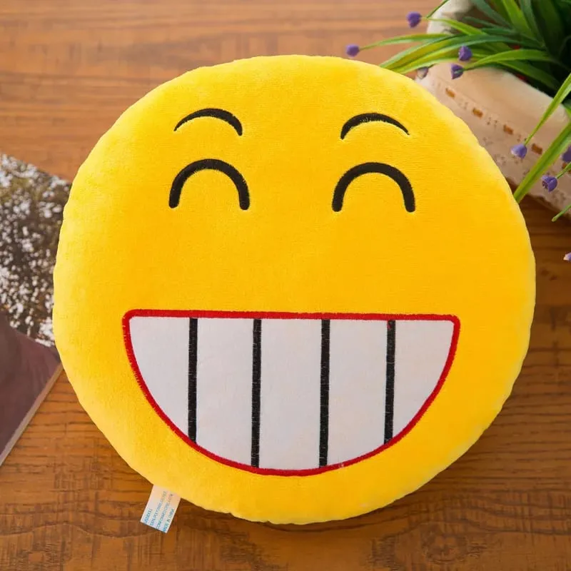 32cm Meme Emoji Smiley Face Plush Pillow Super Cute Soft Hugging Pillow for Sleeping Rest And Cushion - Toy Gift