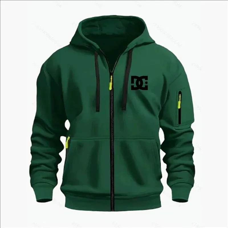 Spring and Autumn Men's Casual Sports Hoodie Fashionable Arm Pocket Drawstring Hoodie Men's Loose Long-sleeved Shirt Pullover