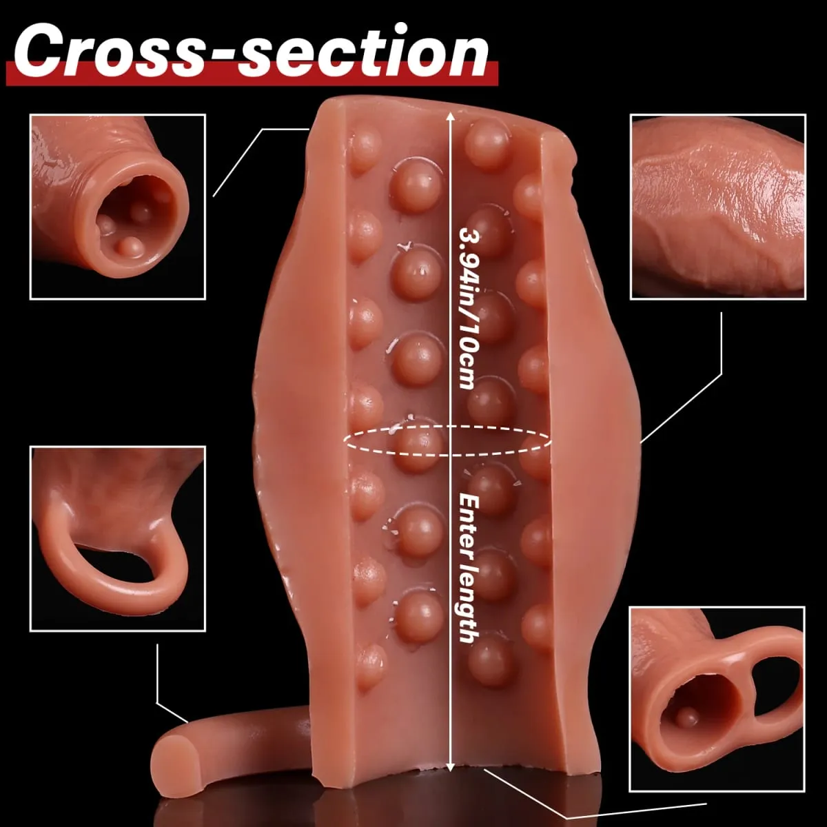 Dick Sleeve Enlargement Lock Sperm Dildo Penis Ring Adult Men Sex Toys Enlarged Thick Cock Sleeve Soft Silicone Male 18 Sexy Toy