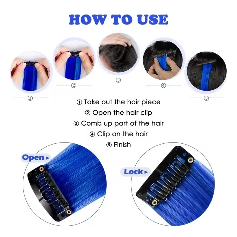 24Inch Synthetic 10pcs Long Straight Clip‑in Hair Extension Easy Install Hairpiece for Women Daily Party Hairstyle Accessory — image 7