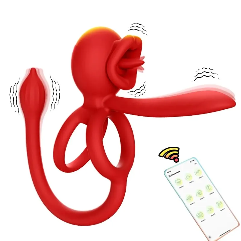 Vibrating Cock Ring App Control Penis Ring Vibrator with Vibrating Butt Plug 9 Vibration Modes Couples Sex Toy Clit Stimulator — image 1