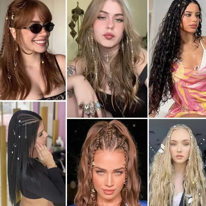 1Pc Clip in Braid Hair Extensions Wig 22inch Synthetic Braided Hairpiece 3 Braids on One Clip for Women Daily Costume Party Use