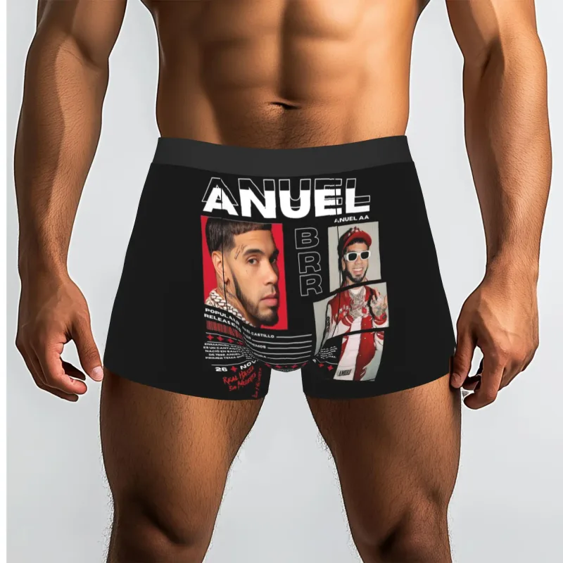 Male Funny A-Anuel AA Underwear Boxer Briefs Stretch Shorts Panties Underpants