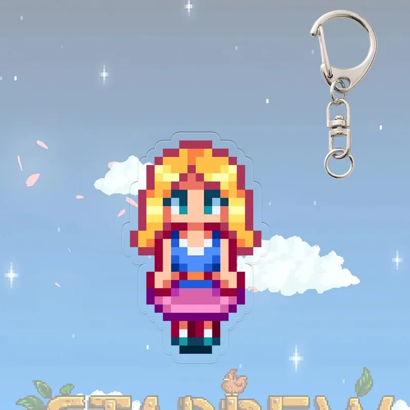Alex Stardew Valley Schlüsselanhänger Elliott Spielfigur Anime Cartoon Cosplay Requisiten Haley Emily Pixel Student Kawaii Geburtstagsgeschenk