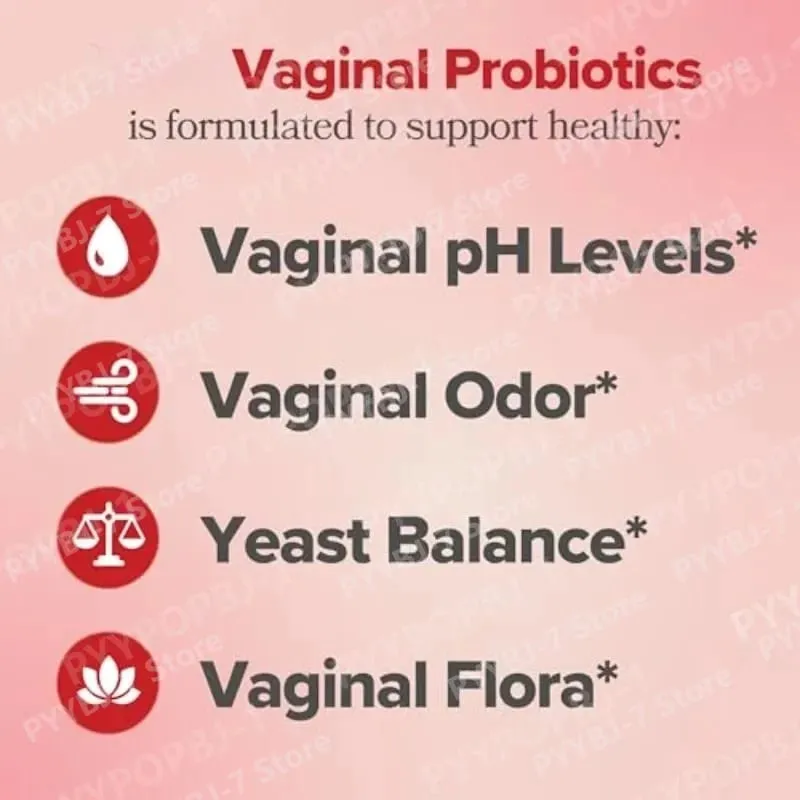 Women's Probiotic Capsules with Lactobacillus & Prebiotics for Gut and PH Balance Promote Healthy Flora 60 Pieces