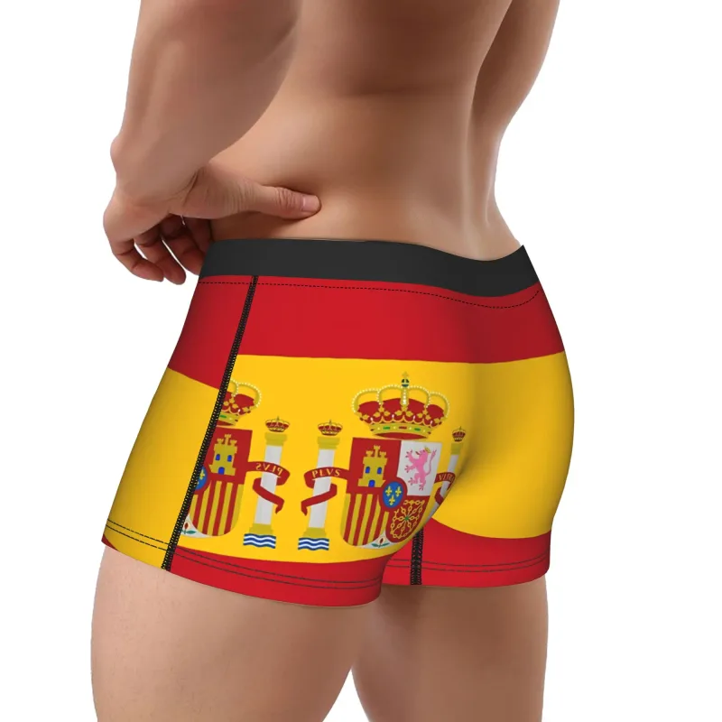 Spain Flag Boxer Brief Underwear Trenky Males Comfortable Boxershorts Design Oversize Underpants