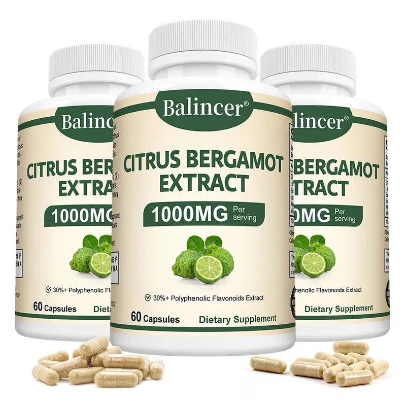 Citrus Bergamot Capsules 1000mg Heart Health Cardiovascular Cholesterol & Blood Sugar & Immune Health Support Antioxidant