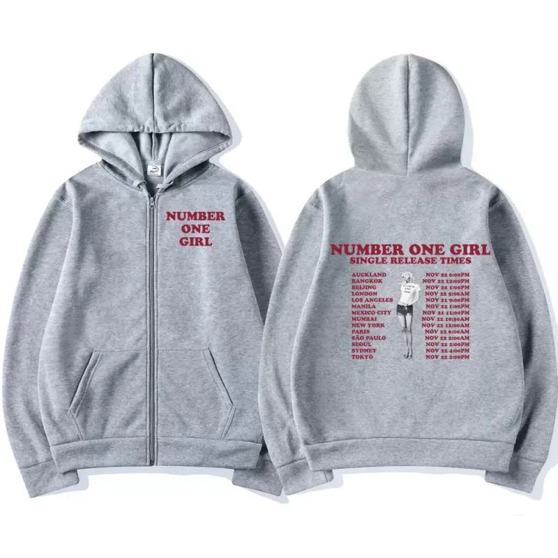 Rosé Nummer Een Meisje Album Rits Hoodies Kpop Mannen Vrouwen Kleding Lange Mouw Zip Up Sweatshirts Fleece Oversized Truien Y2K