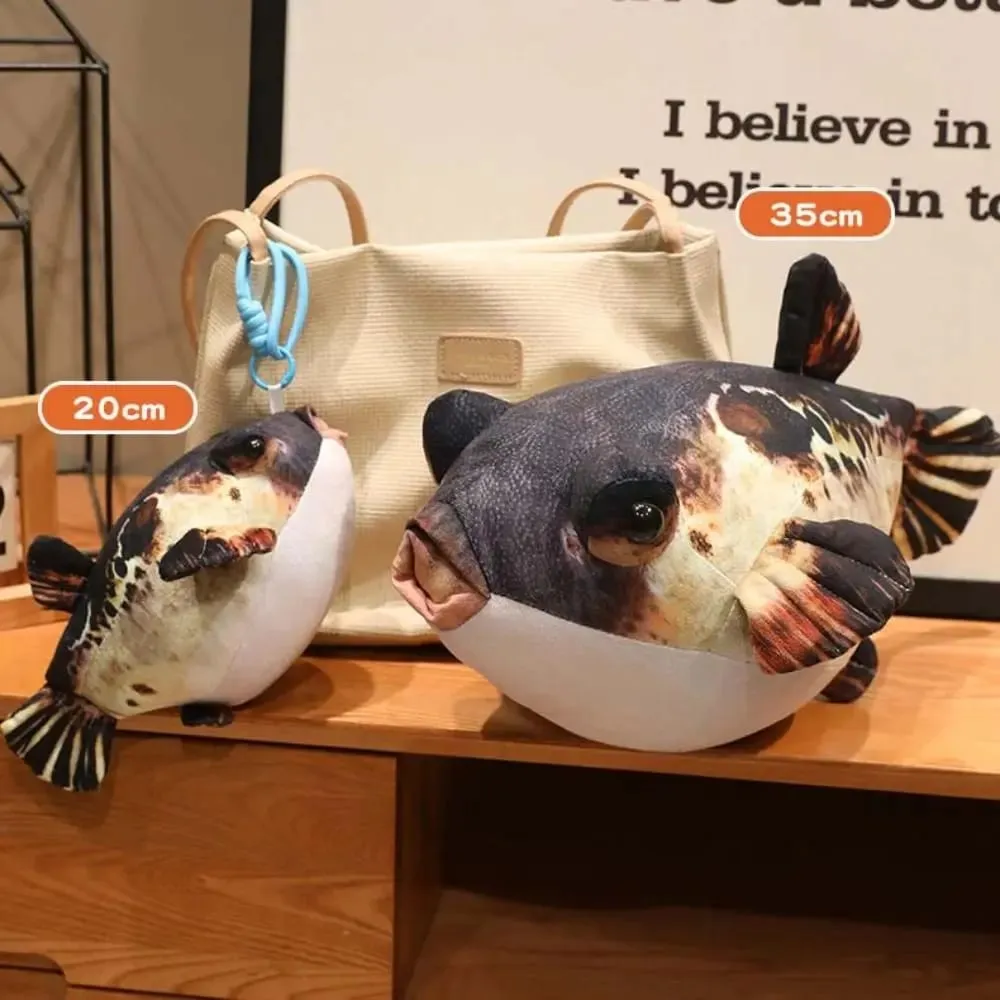 Stuffed Animals Simulation Puffer Fish Back Cushion Sofa Decorative Puffer Fish Pendant 20cm Sleeping