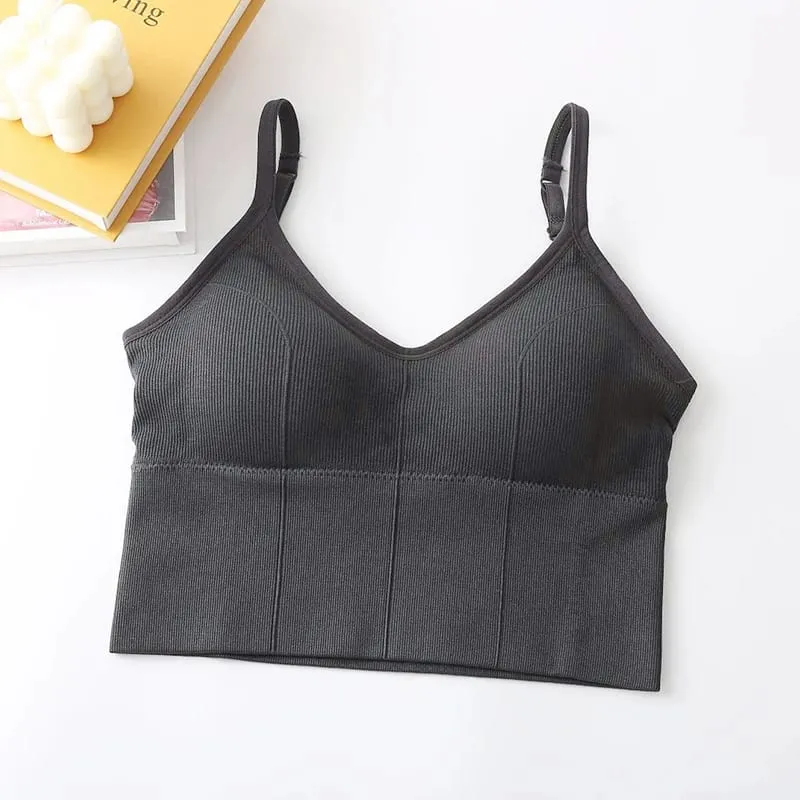 Sexy Backless Bralette Active Bra for Women Seamless Padded Bra Women Lingerie Cotton Wireless Long Tops Brassiere Bra