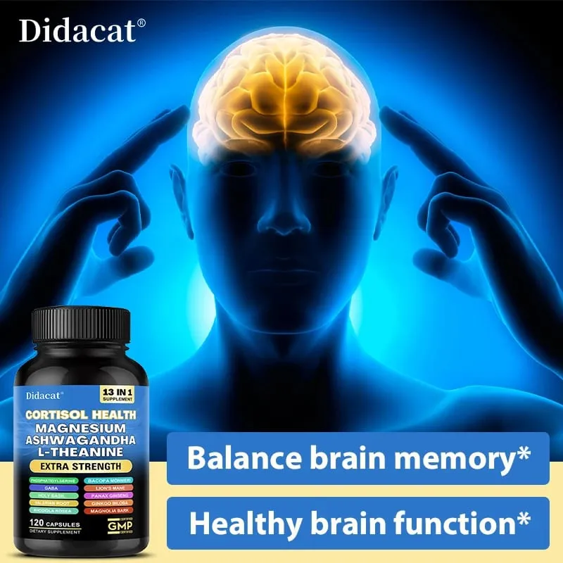 Corti-Soothe Cortisol Capsules Magnesium Ashwagandha Lower Stress Stabilize Mood Support Adrenal Health & Restful Sleep