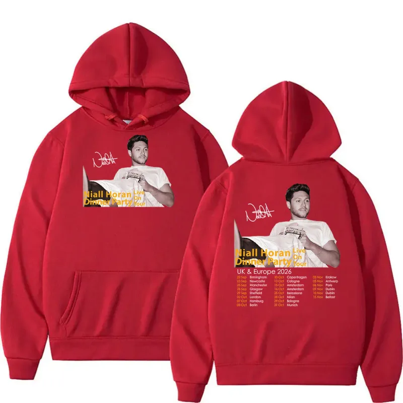 Niall Horan Dinner Party Live on Tour 2026 Print Hoodie Men's Clothing Fashion Oversized Sweatshirt Vintage Long Sleeve Hoodies
