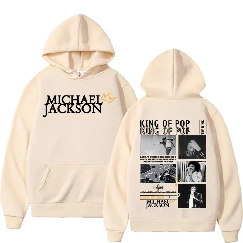 King of Pop Michael Jackson Tour Cover Sweatshirts Men's Clothing Fashion Hip Hop Punk Hooded Casual Oversized Hoodies Pullovers