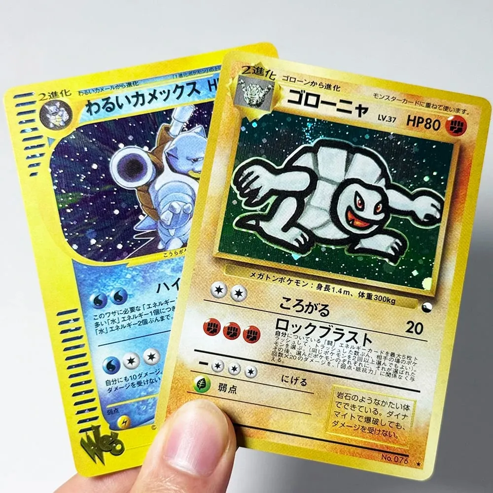 PKM Japenese Foil Old Rare Game DIY Proxy Cards PTCG Gengar#No.094 #117 Golem Masaki #076 Mew#No.151 Collectible Toy Gift Cards