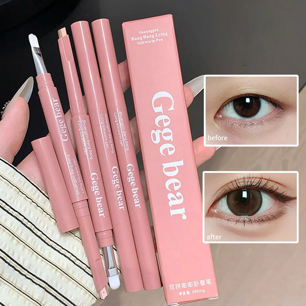 Gege Bear Dual-Tone Silkworm Pen 2-in-1 Highlight & Shadow for Natural Long-lasting and 3D Effec Friendly to Beginners