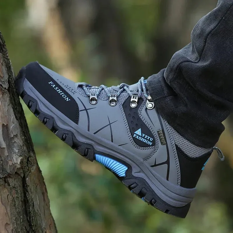 Nieuwe Mannen Sport Wandelschoenen 2024 Mannen Anti Slip Training Schoenen Leer Outdoor Mannen Oversized Herfst Wandelen Jogging schoenen