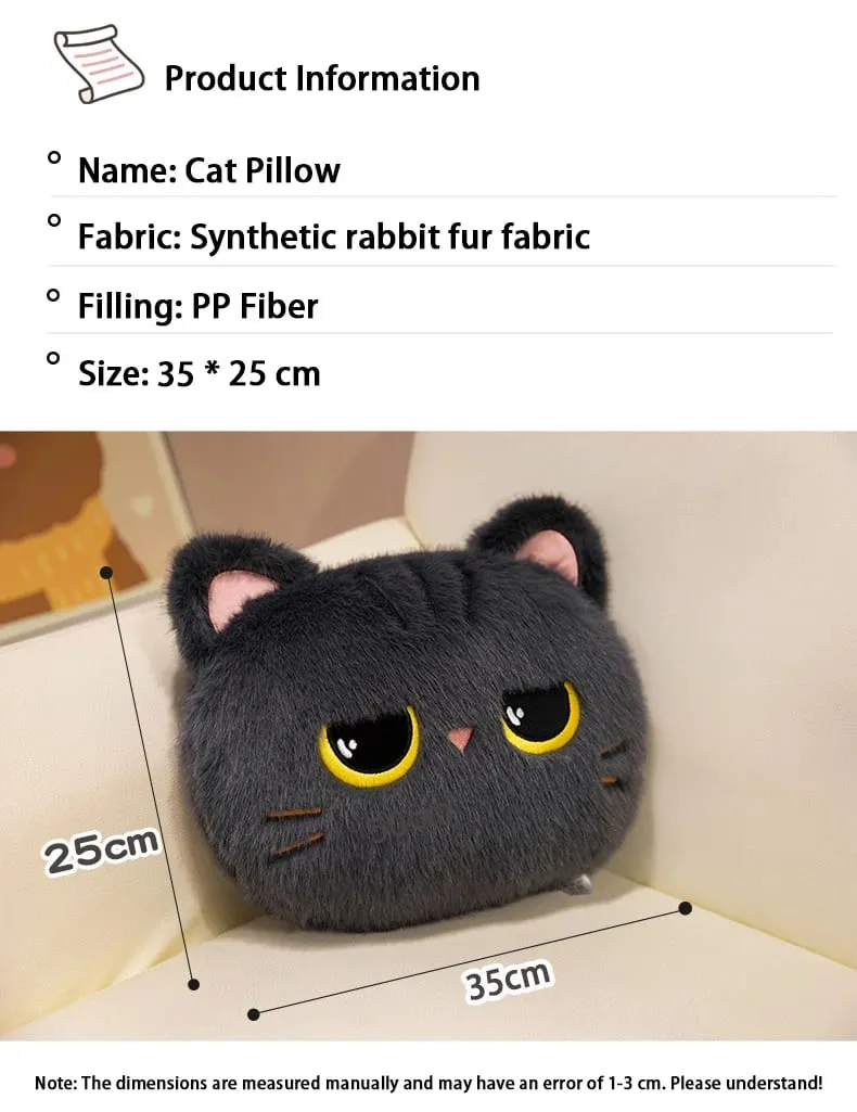 Original plush toy black cat official large doll throw pillow plush toy cute and adorable sofa cushion office throw pillow